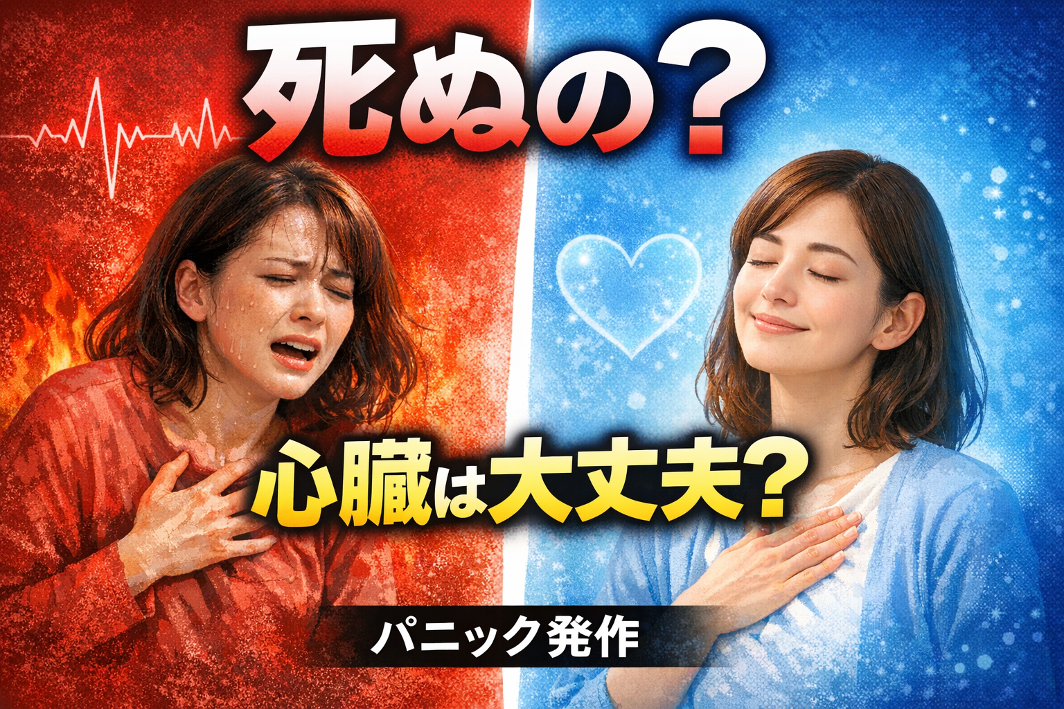 パニック発作で死ぬのではないかという不安と心臓の安全性を示した